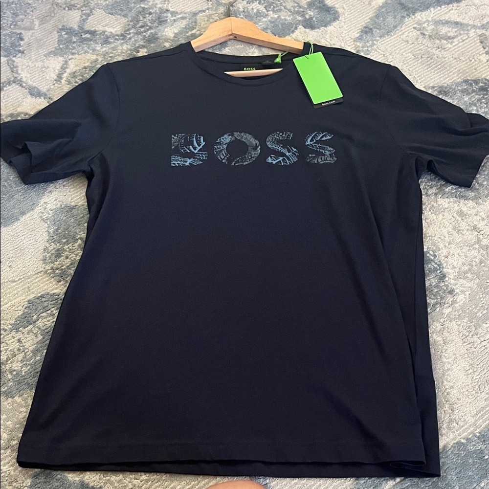 BOSS Men's Dark Blue Logo Tee